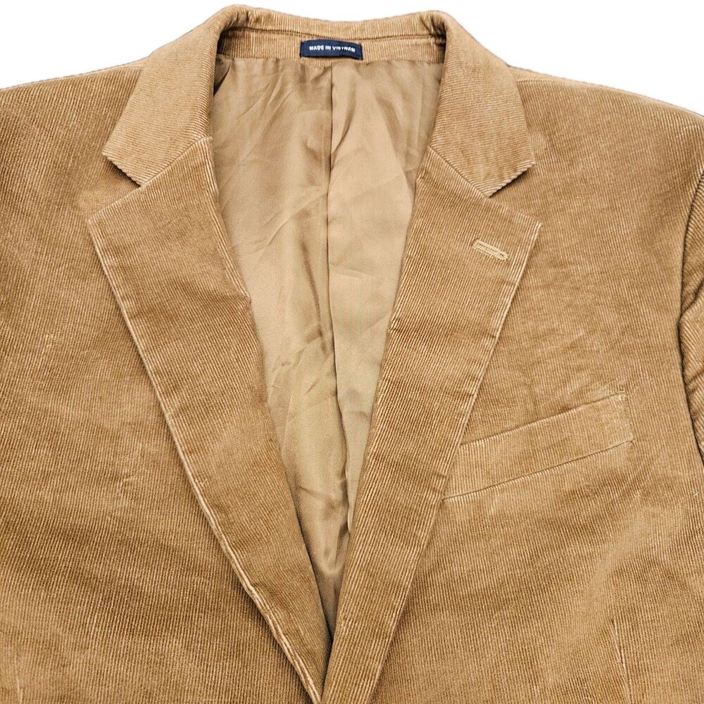 STAFFORD Mens Brown Cotton CORDUROY ELBOW PATCHES Sport Coat Blazer Jacket 42R - Picture 3 of 10
